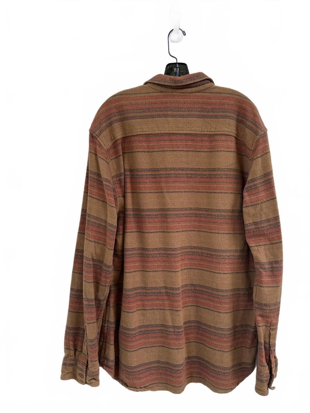 XXL Oregrown Soft Flannel Long Sleeve Orange Striped Surf Cozy Northwest - Picture 3 of 4